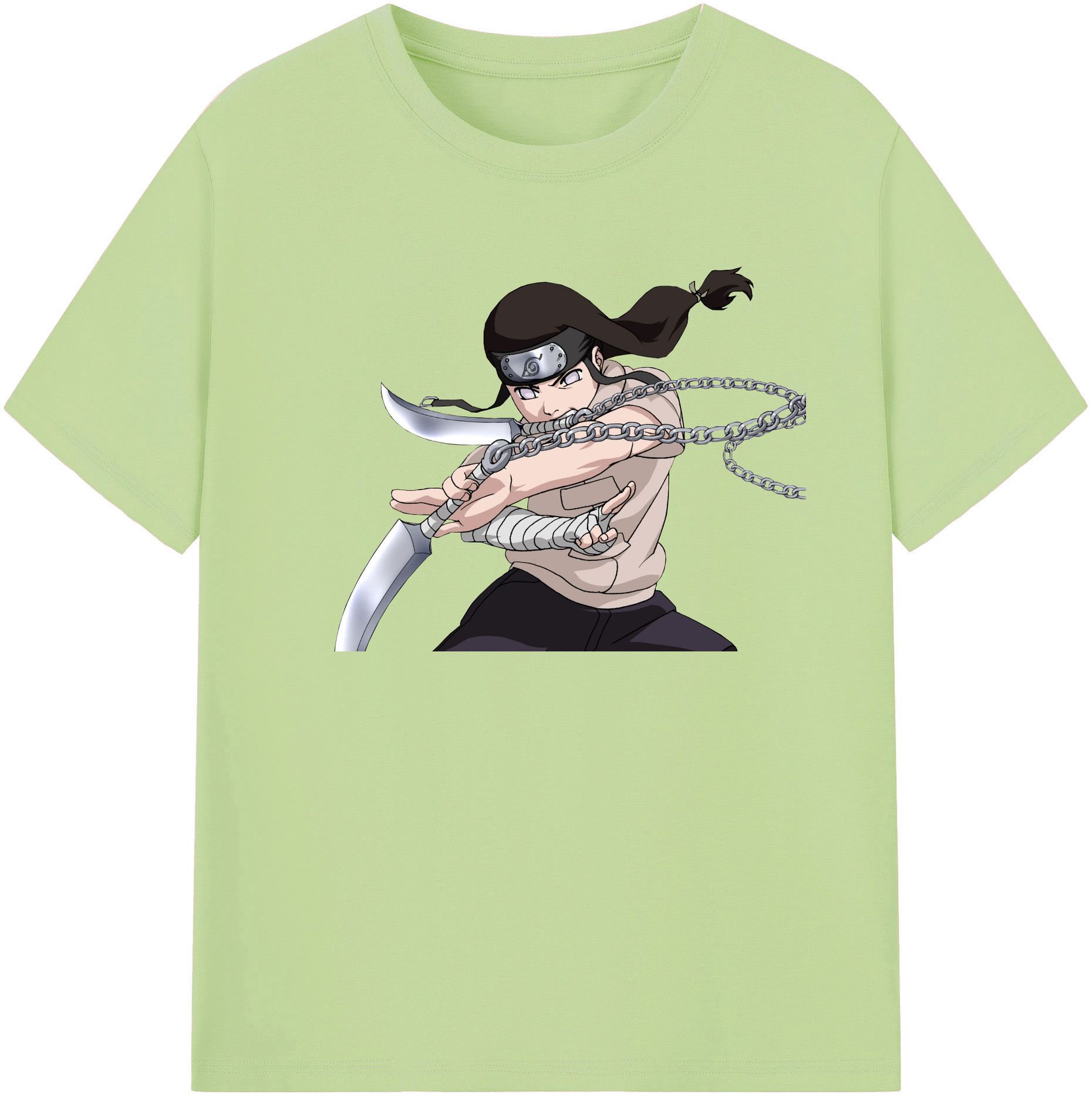 （画像用） NARUTO -ナルト- 日向ネジ Hyūga Neji 綿100％半袖Tシャツ（フロントプリント）